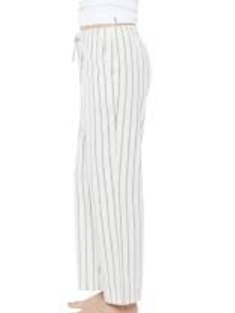 GAP Striped Wide Leg Pants in Cream & Blue Flannel Med Or XL